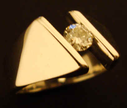 anillo oro blanco y diamante